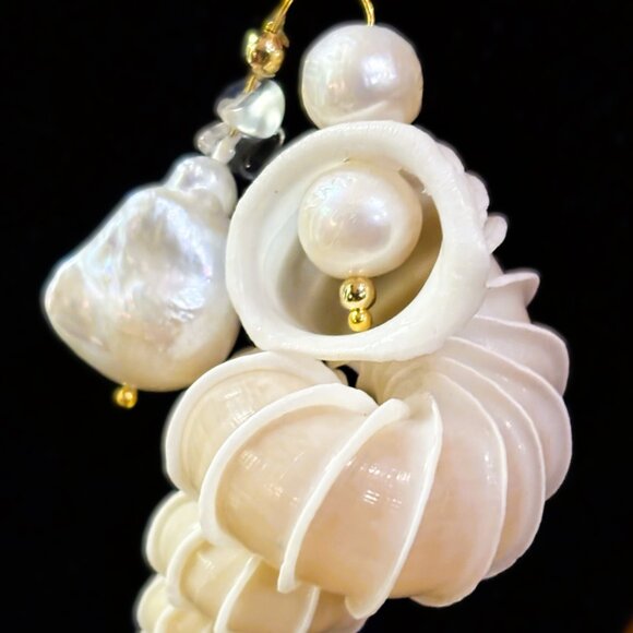 Wentletrap Shell 5 in 1 Necklace With Earrings - Picture 5 of 6